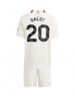 Billige Manchester United Diogo Dalot #20 Tredjedraktsett Barn 2023-24 Kortermet (+ Korte bukser)